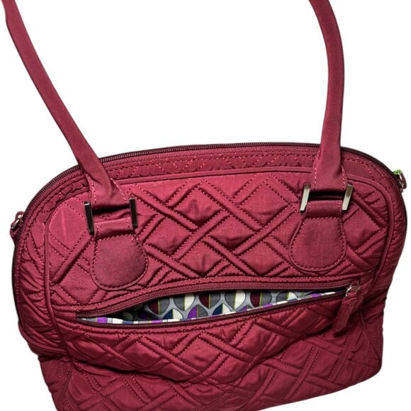 NEW Vera Bradley Raisin Matching Set Turn Lock Satchel Purse Trifold Wallet Gift - Picture 6 of 16